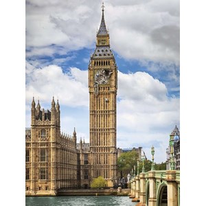 Ravensburger (16009) - "Funny cat on Big Ben" - 1500 brikker puslespil