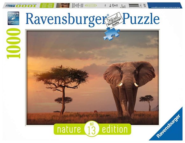Ravensburger (15159) - "Elefant in Masai Mara Nationalpark" - 1000 brikker puslespil