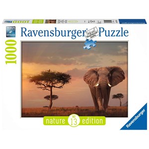 Ravensburger (15159) - "Elefant in Masai Mara Nationalpark" - 1000 brikker puslespil