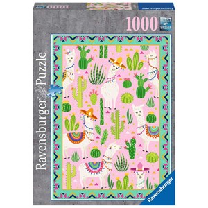 Ravensburger (15259) - "Cute Alpacas" - 1000 brikker puslespil