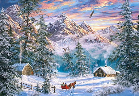 Castorland (C-104680) - "Christmas in the mountains" - 1000 brikker puslespil