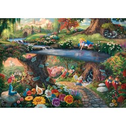 Schmidt Spiele (59636) - Thomas Kinkade: "Alice im Wunderlan" - 1000 brikker puslespil