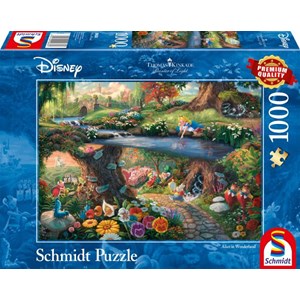 Schmidt Spiele (59636) - Thomas Kinkade: "Alice im Wunderlan" - 1000 brikker puslespil