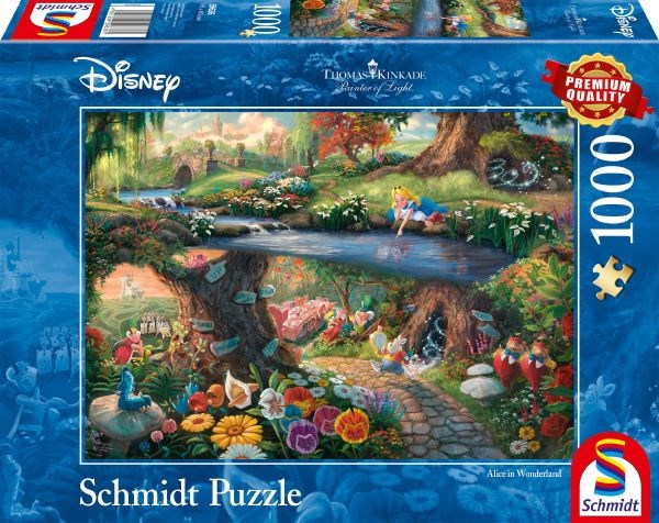 Schmidt Spiele (59636) - Thomas Kinkade: "Alice im Wunderlan" - 1000 brikker puslespil