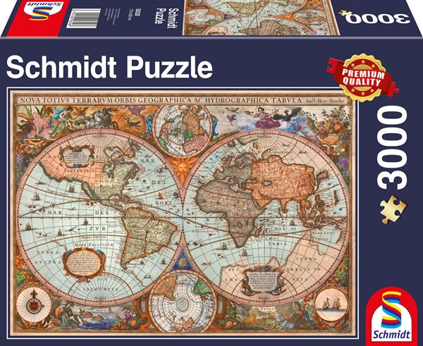 Schmidt Spiele (58328) - "Antique World Map" - 3000 brikker puslespil