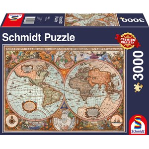 Schmidt Spiele (58328) - "Antique World Map" - 3000 brikker puslespil