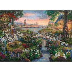 Schmidt Spiele (59489) - Thomas Kinkade: "101 Dalmatians" - 1000 brikker puslespil