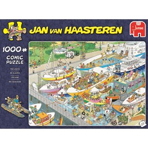 Jumbo (19067) - Jan van Haasteren: "Bådkaos Ved Havnen" - 1000 brikker puslespil