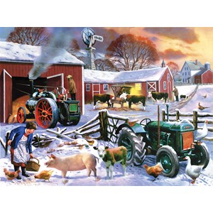 SunsOut (13820) - Kevin Walsh: "Wintertime Farm" - 1000 brikker puslespil