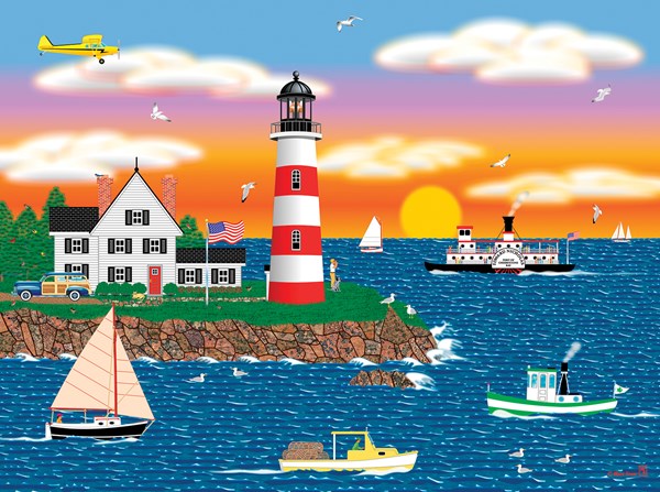 SunsOut (22619) - Mark Frost: "Triangle Point Lighthouse" - 1000 brikker puslespil