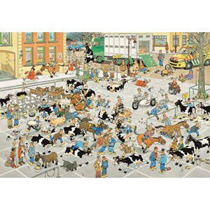 Jumbo (19078) - Jan van Haasteren: "The Cattle Market" - 2000 brikker puslespil