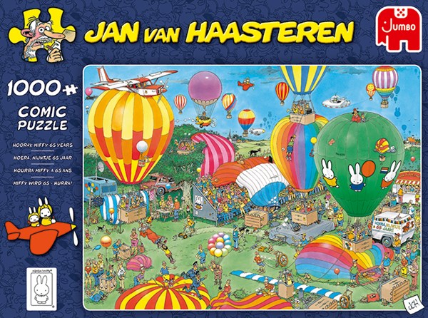 Jumbo (20024) - Jan van Haasteren: "Hooray, Miffy 65 years" - 1000 brikker puslespil