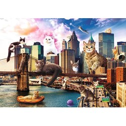 Trefl (10595) - "Cats in New York" - 1000 brikker puslespil
