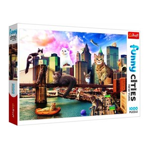 Trefl (10595) - "Cats in New York" - 1000 brikker puslespil