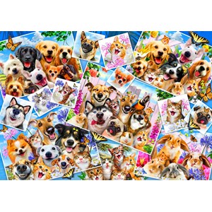 Bluebird Puzzle (70283) - "Selfie Pet Collage" - 1000 brikker puslespil