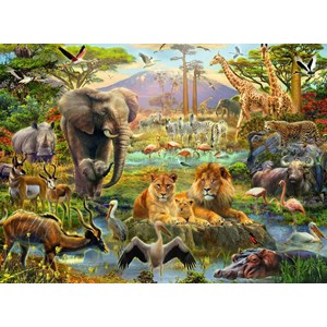 Ravensburger (12891) - "Dyr på Savannaen" - 200 brikker puslespil