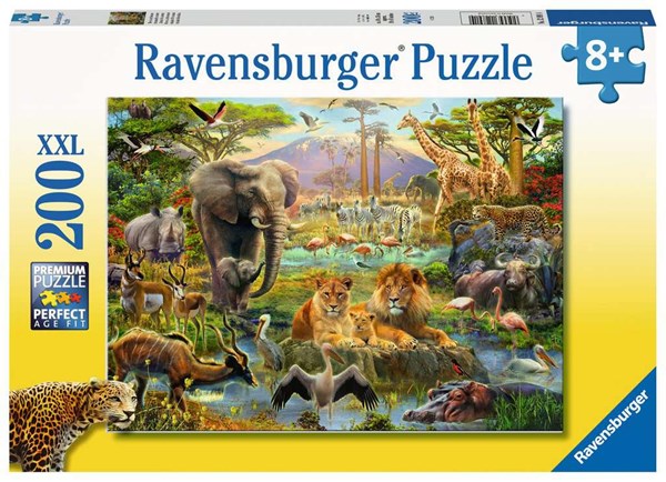 Ravensburger (12891) - "Dyr på Savannaen" - 200 brikker puslespil
