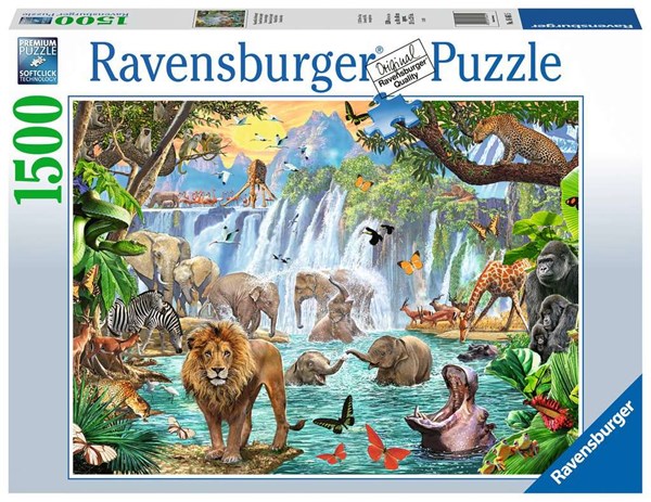 Ravensburger (16461) - "Waterfall Safari" - 1500 brikker puslespil