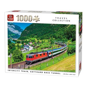 King International (05716) - "Intercity Train, Gotthard Base Tunnel" - 1000 brikker puslespil