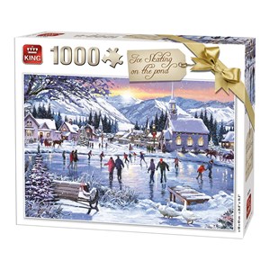 King International (05724) - "Ice Skating on the Pond" - 1000 brikker puslespil