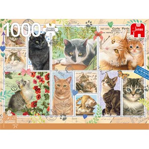 Jumbo (18813) - Francien van Westering: "Cat Stamps" - 1000 brikker puslespil