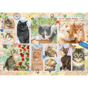 Jumbo (18813) - Francien van Westering: "Cat Stamps" - 1000 brikker puslespil