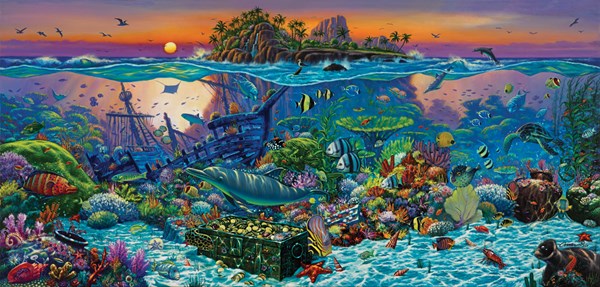 SunsOut (20121) - Wil Cormier: "Coral Reef Island" - 1000 brikker puslespil