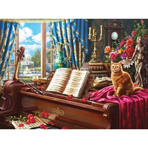 SunsOut (42936) - "Grand Piano Cat" - 1000 brikker puslespil