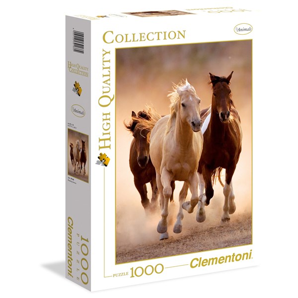 Clementoni (39168) - "Running Horses" - 1000 brikker puslespil