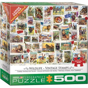 Eurographics (8500-5358) - Barbara Behr: "Wildlife Vintage Stamps" - 500 brikker puslespil