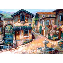 Bluebird Puzzle (70120) - "The Fountain on the Square" - 1000 brikker puslespil
