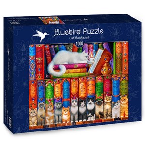 Bluebird Puzzle (70216) - "Cat Bookshelf" - 1000 brikker puslespil