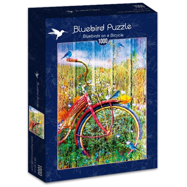 Bluebird Puzzle (70300) - "Bluebirds on a Bicycle" - 1000 brikker puslespil