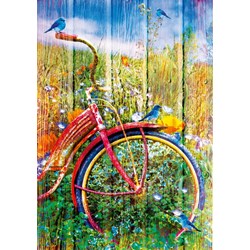 Bluebird Puzzle (70300) - "Bluebirds on a Bicycle" - 1000 brikker puslespil
