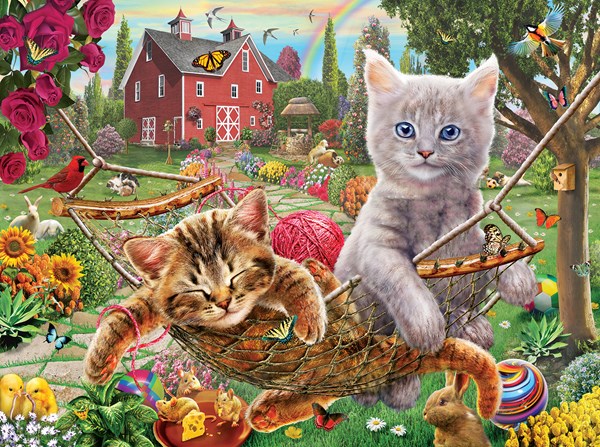 SunsOut (51824) - Adrian Chesterman: "Cats on the Farm" - 1000 brikker puslespil