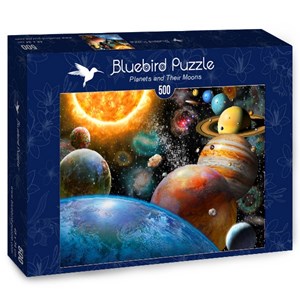 Bluebird Puzzle (70110) - Adrian Chesterman: "Planets and Their Moons" - 500 brikker puslespil