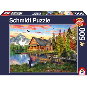 Schmidt Spiele (58371) - "Fishing at the Lake" - 500 brikker puslespil