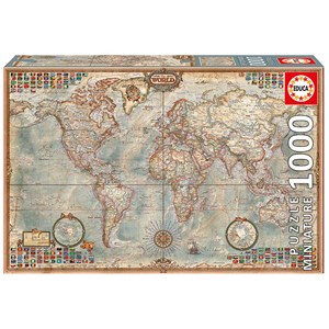 Educa (16764) - "Political Map Of The World" - 1000 brikker puslespil