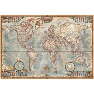 Educa (16764) - "Political Map Of The World" - 1000 brikker puslespil