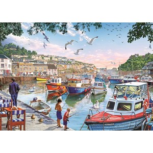 Art Puzzle (4231) - "The Little Fishermen at the Harbour" - 1000 brikker puslespil