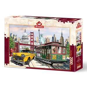 Art Puzzle (5473) - "USA Collage" - 2000 brikker puslespil