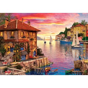 Art Puzzle (5374) - "The Mediterranean Harbour" - 1500 brikker puslespil