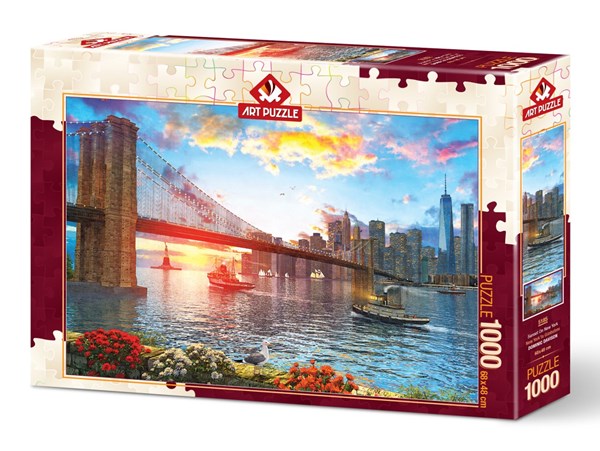 Art Puzzle (5185) - "Sunset on New York" - 1000 brikker puslespil