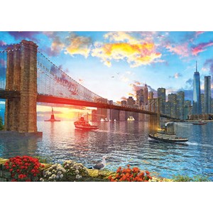 Art Puzzle (5185) - "Sunset on New York" - 1000 brikker puslespil