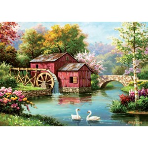 Art Puzzle (5188) - "The Old Red Mill" - 1000 brikker puslespil