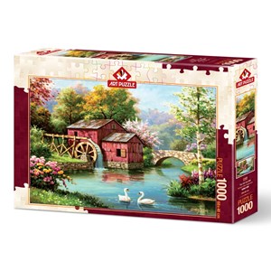Art Puzzle (5188) - "The Old Red Mill" - 1000 brikker puslespil