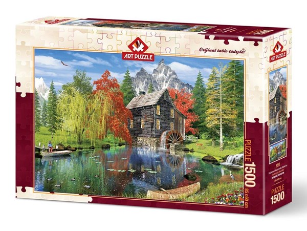 Art Puzzle (4550) - "Fishing by the Mill" - 1500 brikker puslespil