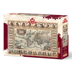 Art Puzzle (4584) - "Ancient World Map" - 1000 brikker puslespil
