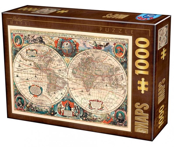 D-Toys (75710) - "Antique World Map" - 1000 brikker puslespil