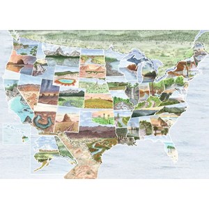 Ravensburger (16453) - "From Sea to Shining Sea" - 1000 brikker puslespil